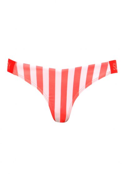 Stripe cheeky bikini bottoms