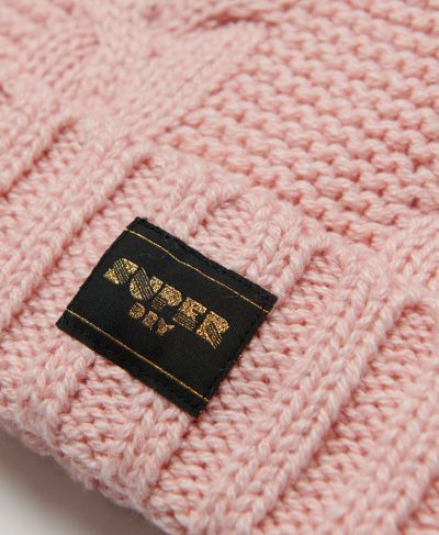 Cable knit beanie hat