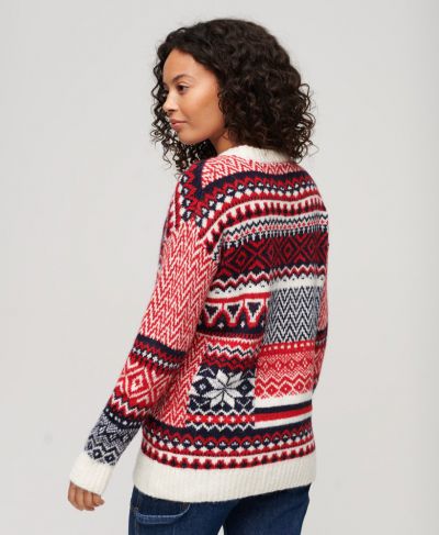 Mix pattern knit jumper