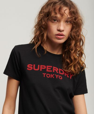 Sport luxe graphic fitted tee