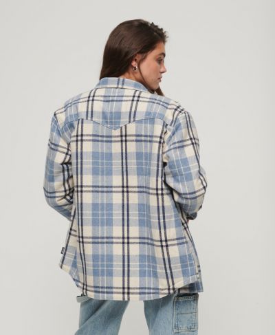 სუპერდრაი პერანგი Vintage borg check overshirt